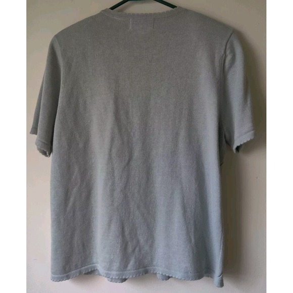 Vintage Alfred Dunner Women's Cardigan Sweater Light Blue Embroidered Size Large - Picture 3 of 5